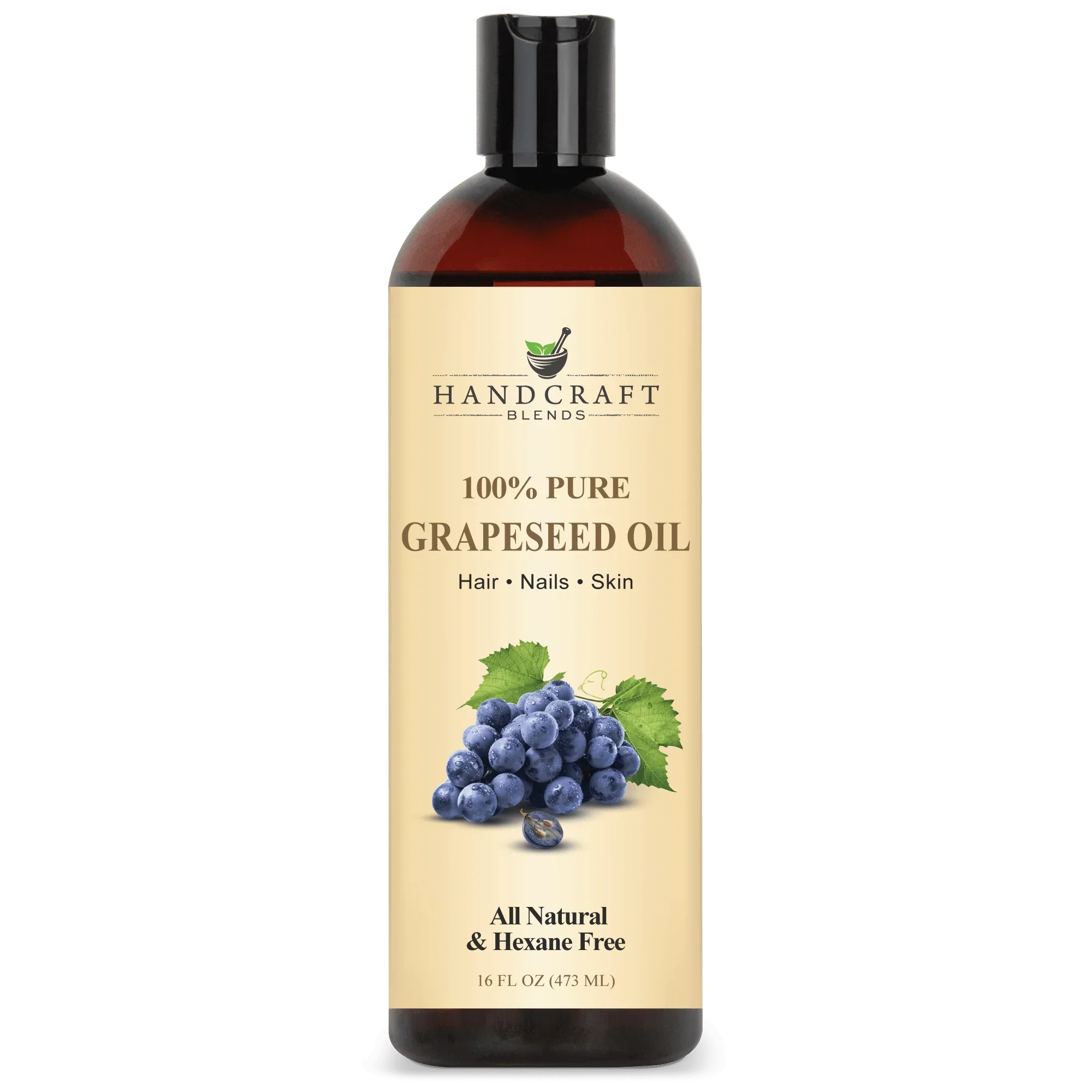 Handcraft Blends 100% pure grapeseed oil bottle for hair, nails, skin, 16oz