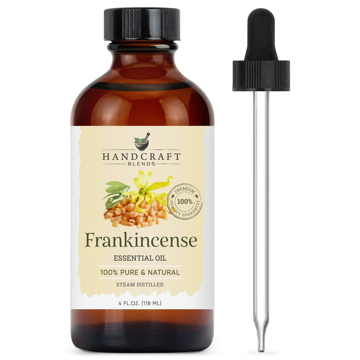 Frankincense essential oil 4oz bottle with dropper, 100% pure and natural, steam distilled