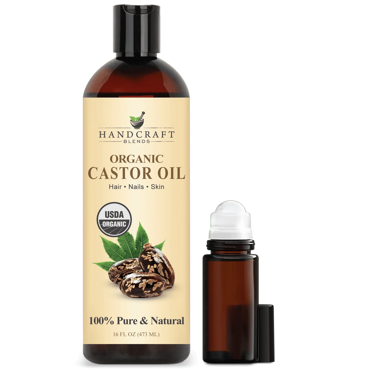 Organic Castor Oil with Roll on Bottle