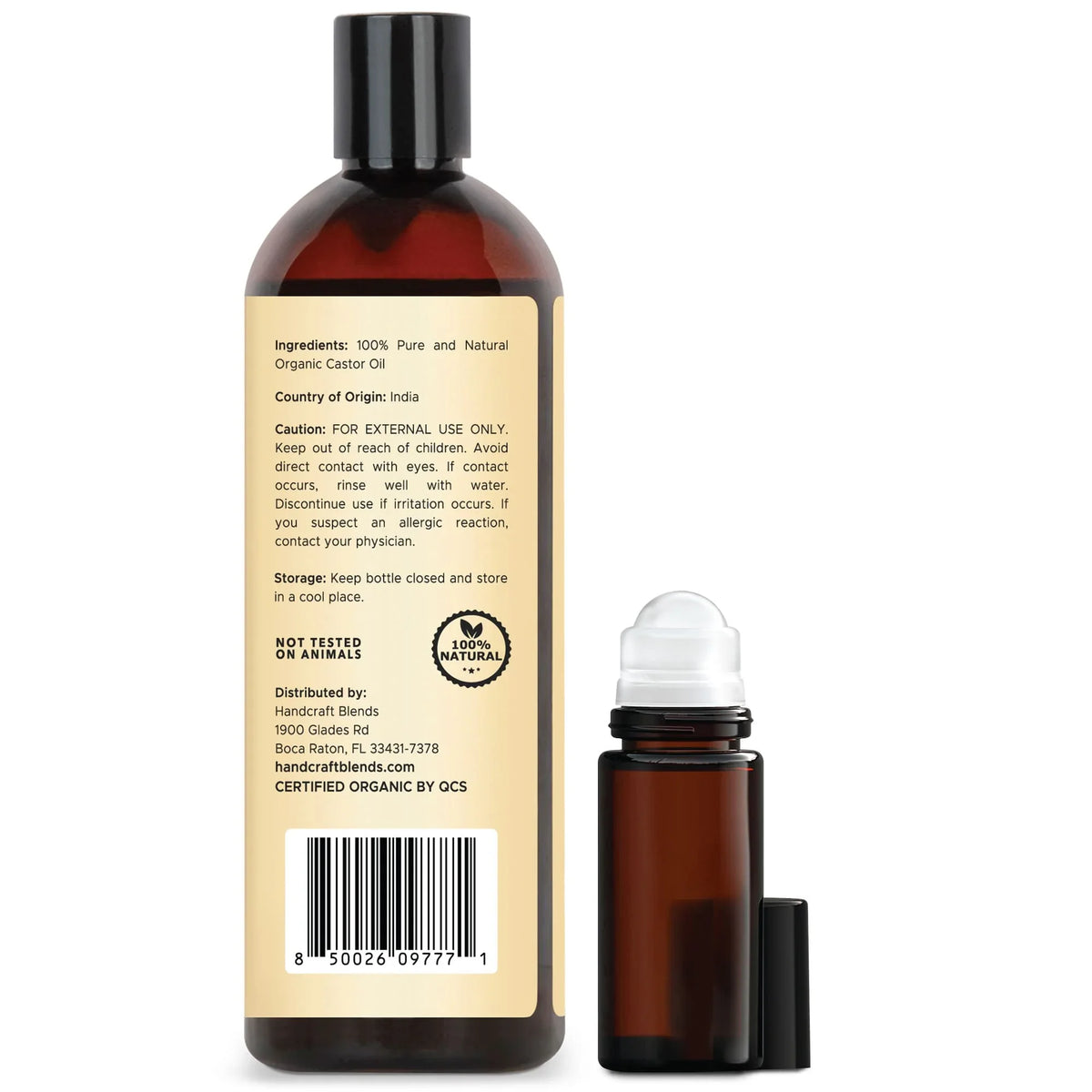 Organic Castor Oil with Roll on Bottle