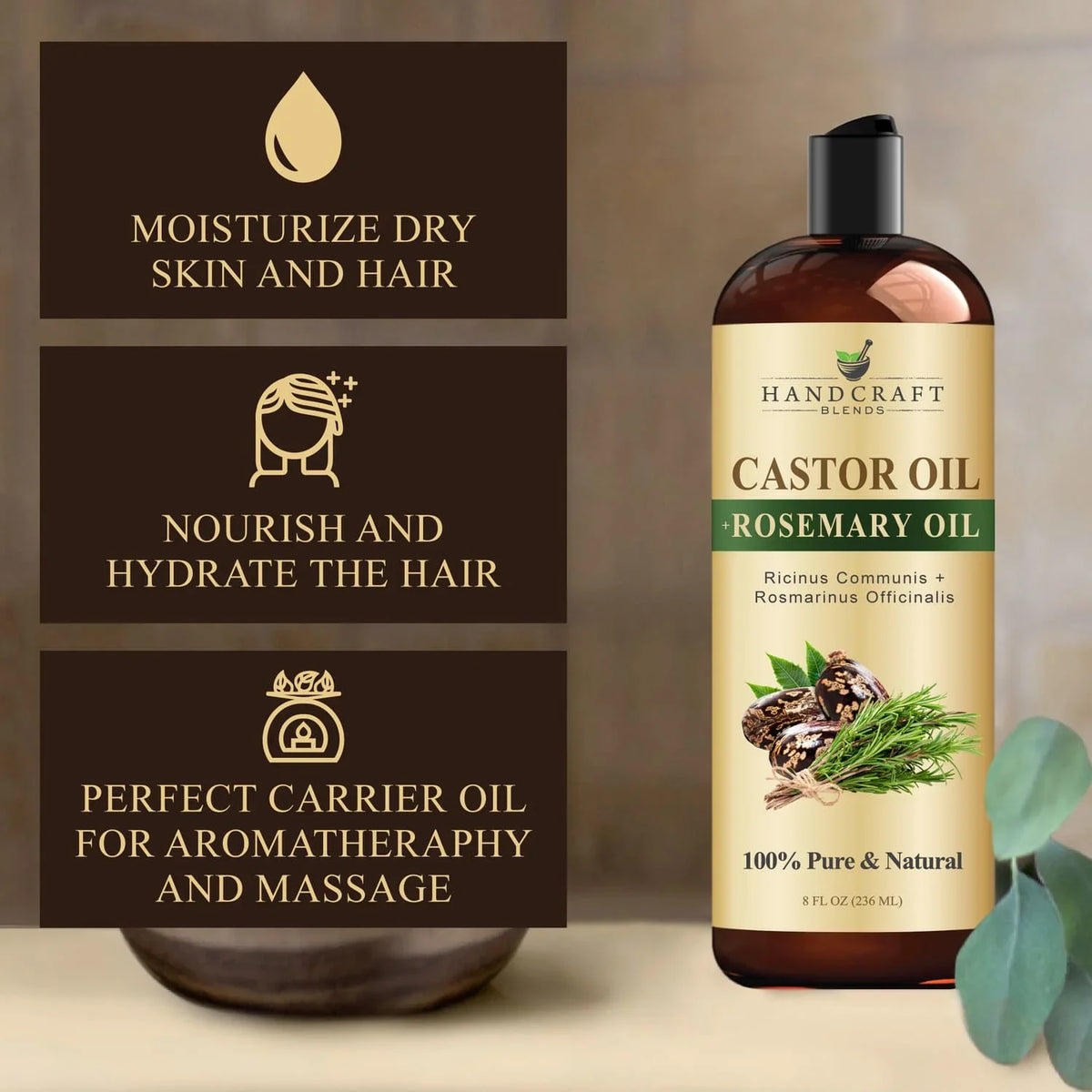 Castor Carrier Oil infused with Rosemary