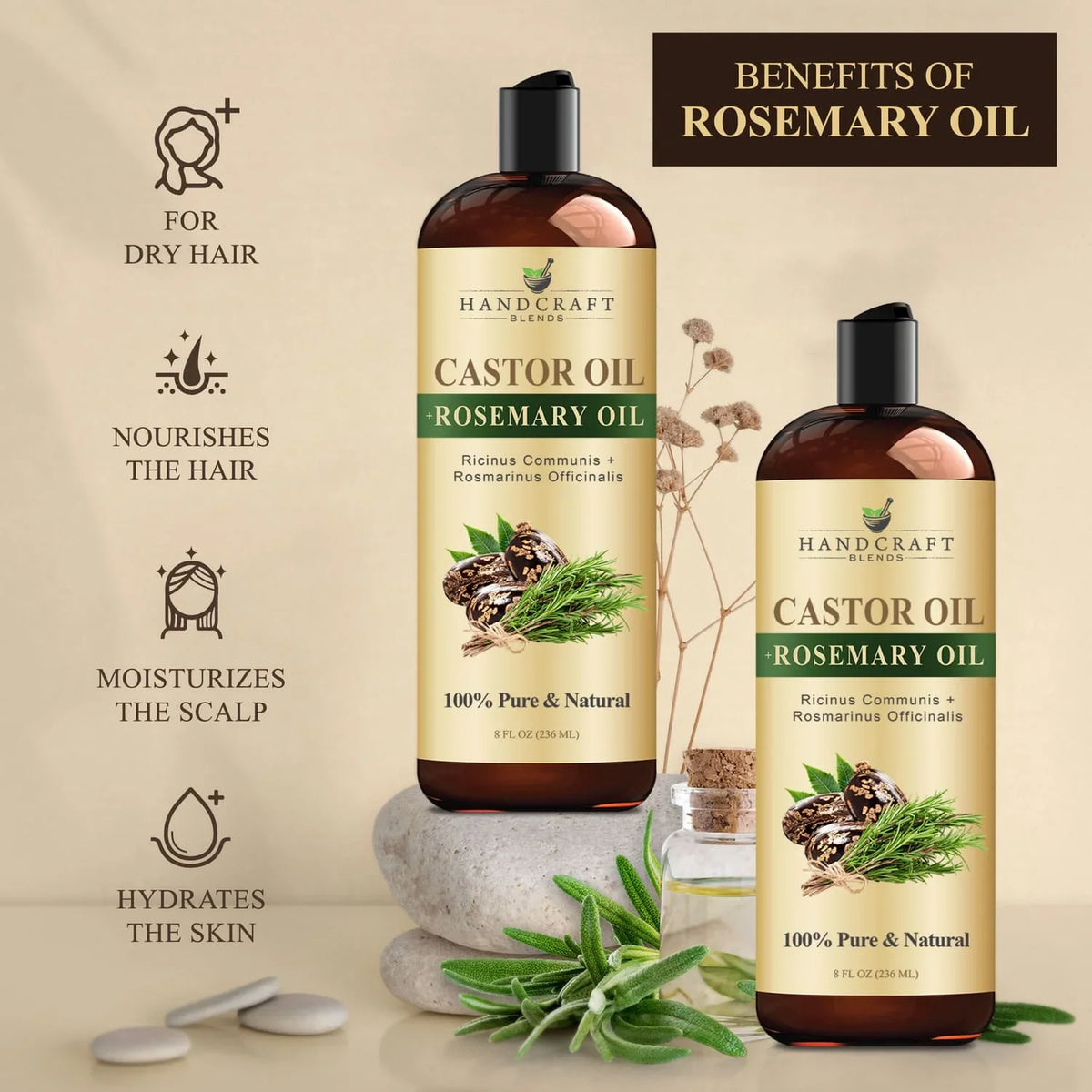 Castor Carrier Oil infused with Rosemary