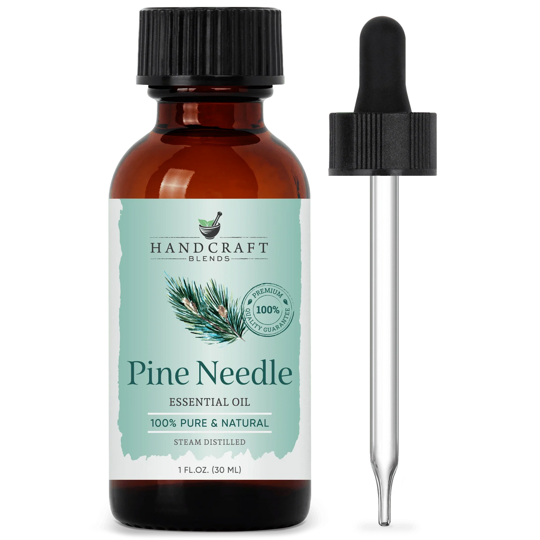 Pine needle essential oil bottle with dropper, 100% pure and natural, 1 fl oz