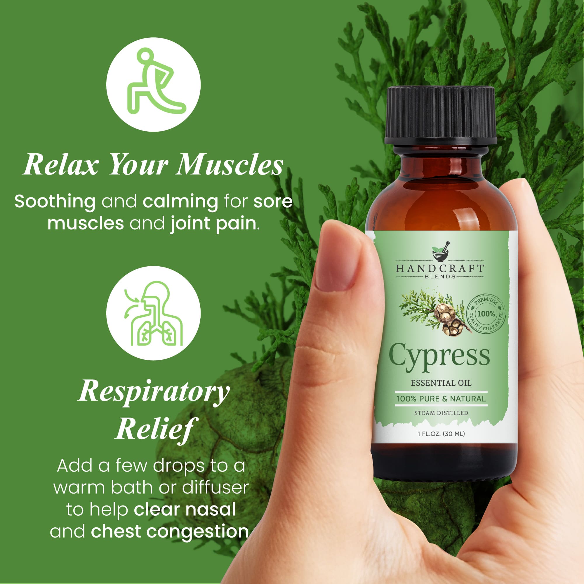Cypress essential oil fresh woods scent
