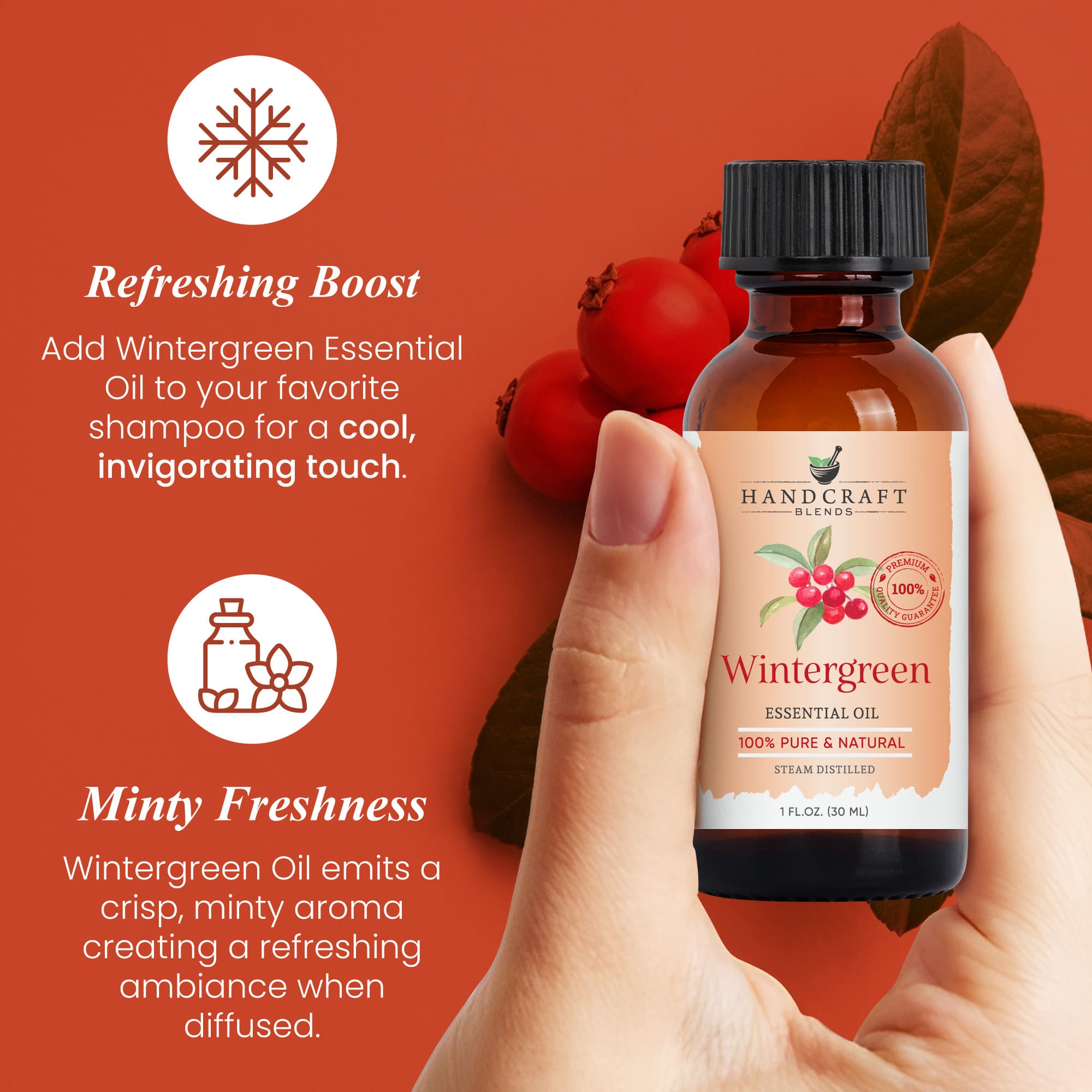 Wintergreen essential oil minty sweet aroma