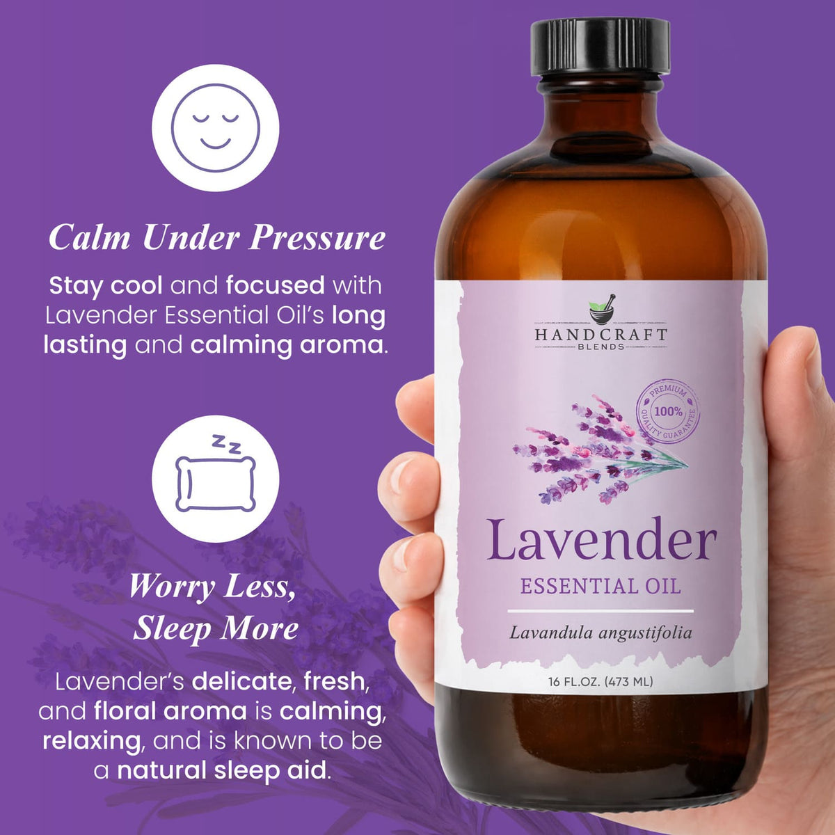 Lavender Essential Oil in Glass Bottle