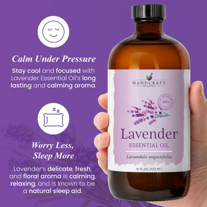 Lavender Essential Oil in Glass Bottle