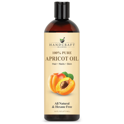 Handcraft Blends 100% pure apricot oil bottle, natural carrier oil for hair, nails, skin.