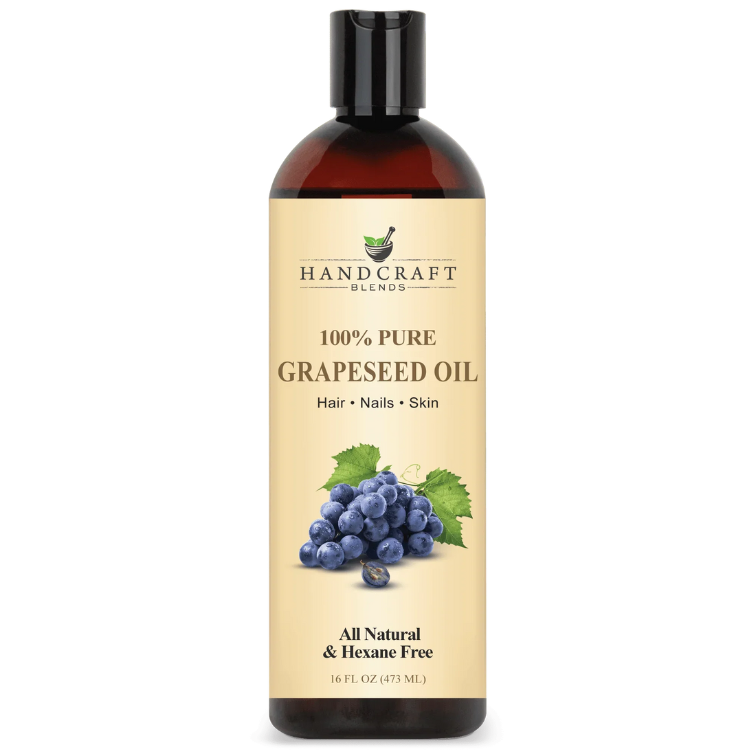Handcraft Blends 100% pure grapeseed oil bottle for hair, nails, skin, 16oz
