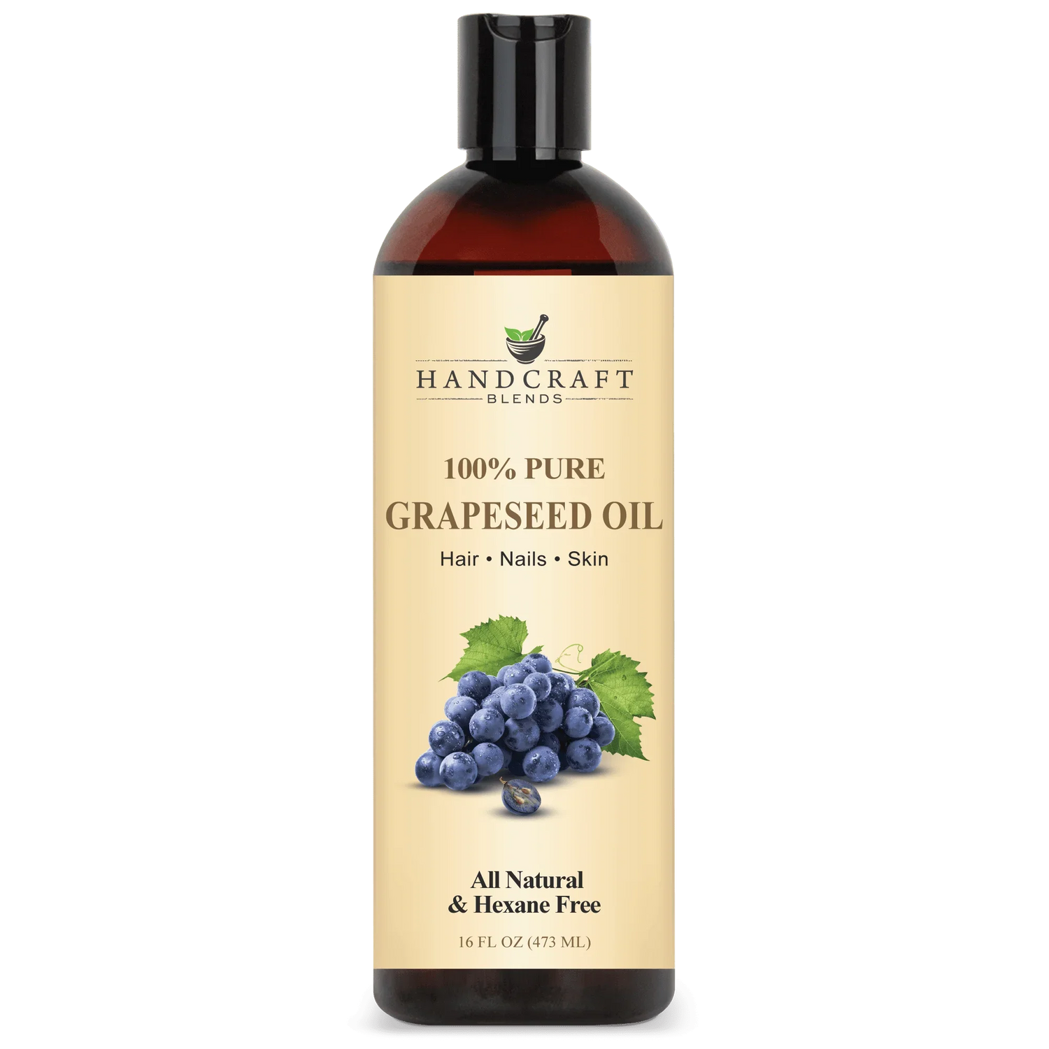 Handcraft Blends 100% pure grapeseed oil bottle for hair, nails, skin, 16oz