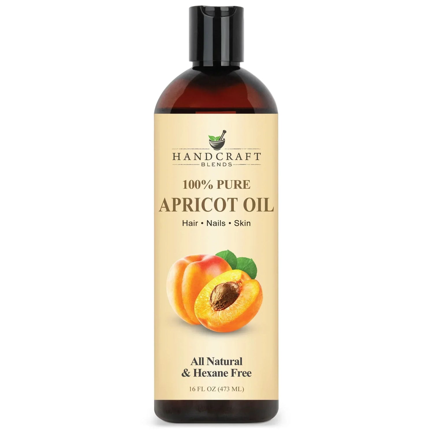 Handcraft Blends 100% pure apricot oil bottle for hair, nails, and skin, 16oz