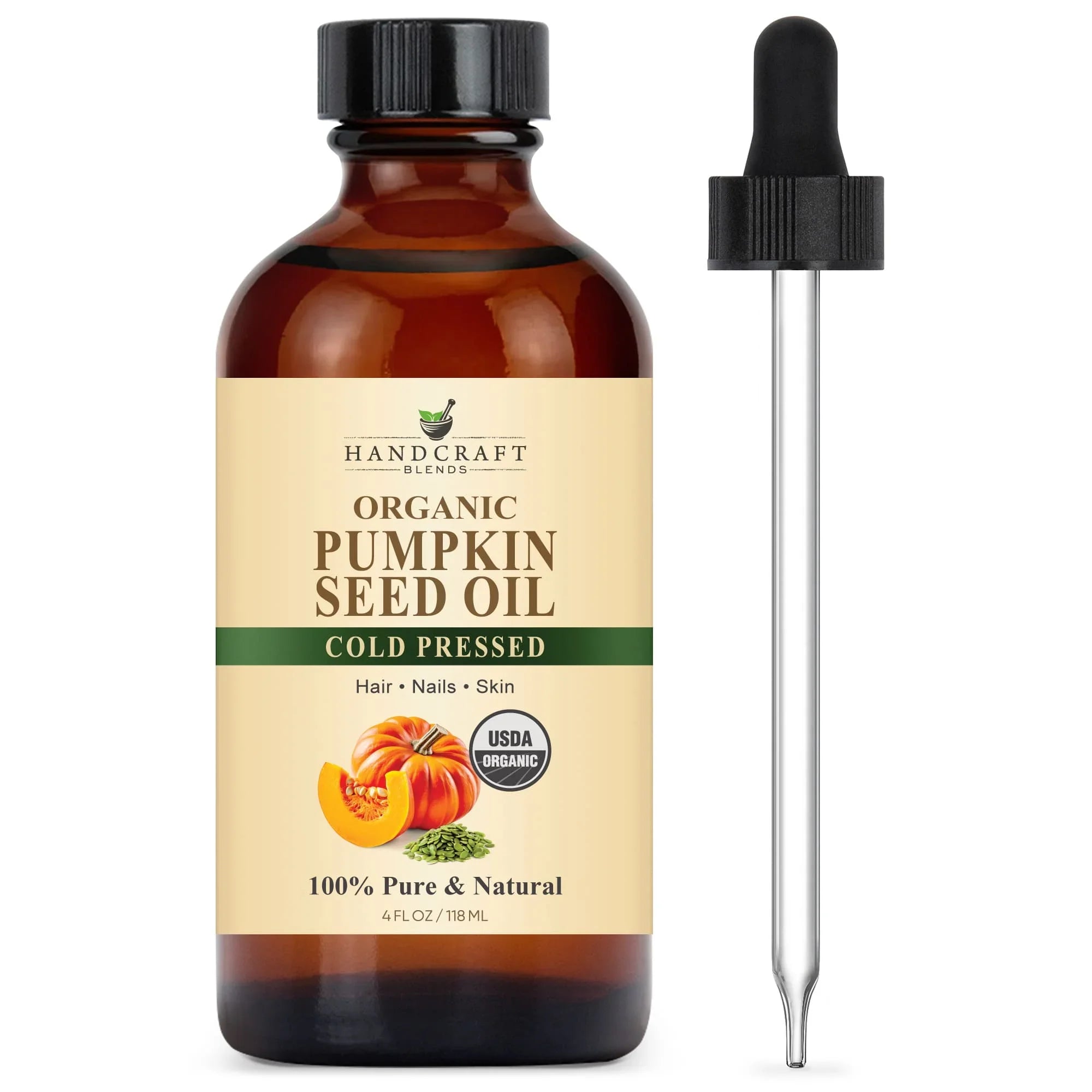 Organic Pumpkin Seed Carrier Oil bottle front view