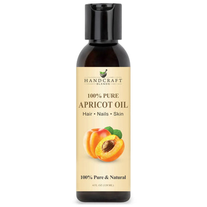 Handcraft Blends apricot oil bottle for hair, nails, and skin, 4 oz, pure and natural