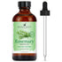 Rosemary essential oil bottle with dropper, 4oz, for aromatherapy and wellness.