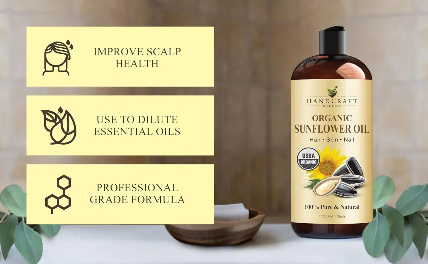 Sunflower oil lightweight texture on skin