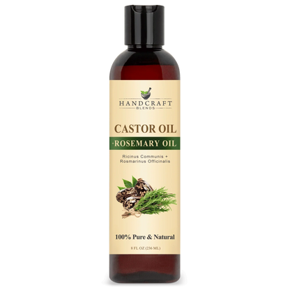 8 oz bottle of castor and rosemary oil for aromatherapy and essential oil blending