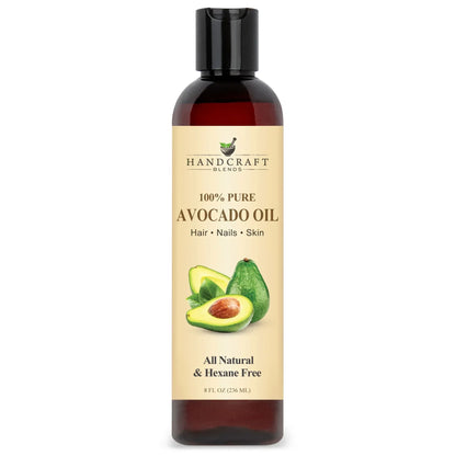 Handcraft Blends 100% pure avocado oil bottle for hair, nails, and skin, 8oz