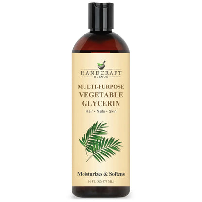 8oz amber bottle of multipurpose vegetable glycerin for hair, nails, and skin