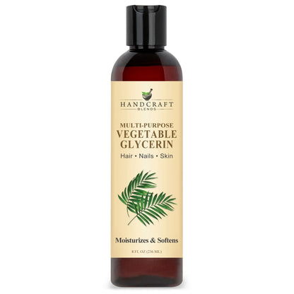 8oz bottle of multi-purpose vegetable glycerin for hair, nails, and skin moisturizing