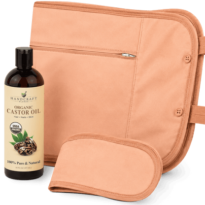 Castor Oil Pack Wrap - Organic Castor Carrier Oil with Reusable Wraps