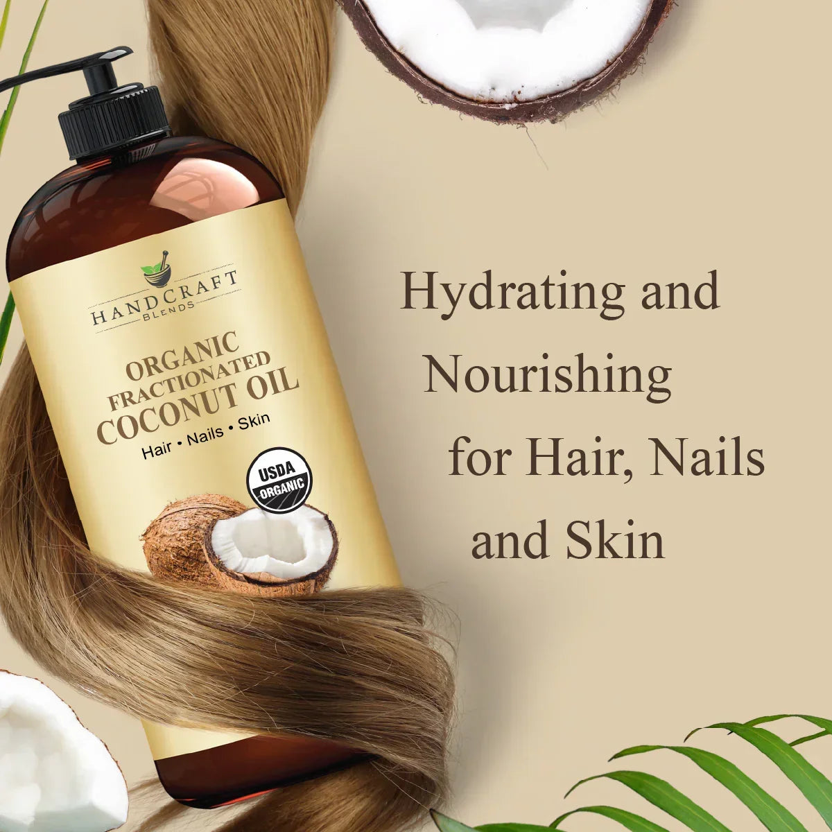 Lightweight organic coconut oil texture