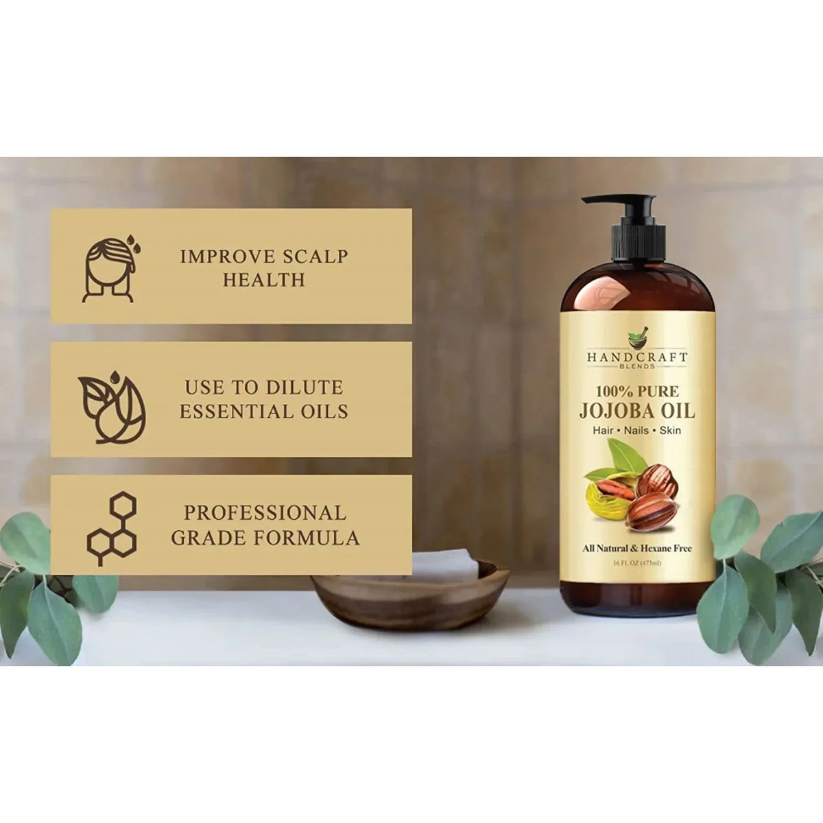 Jojoba oil lightweight finish on skin